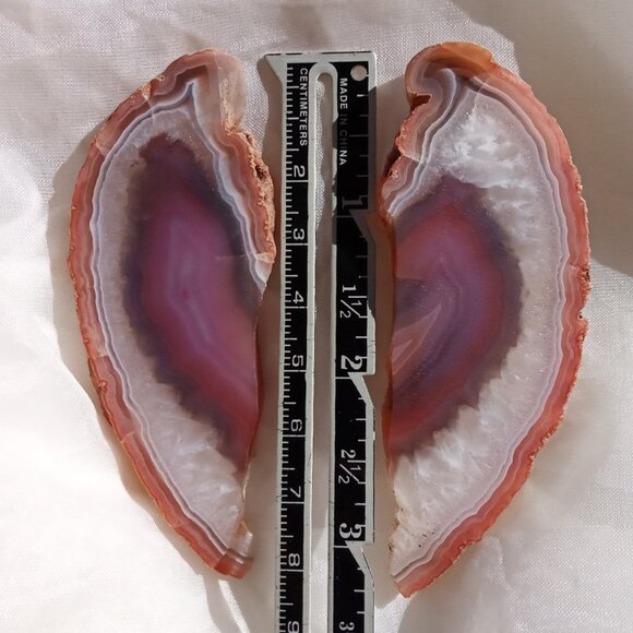 Swazi Agate Lapidary Art 2pc set Slice/Slab Specimens Natural Stone Not Polished - Picture 5 of 6